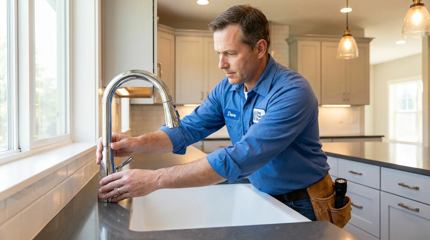 Kitchen faucet installation by Johns Plumbing LLC in Reynoldsville