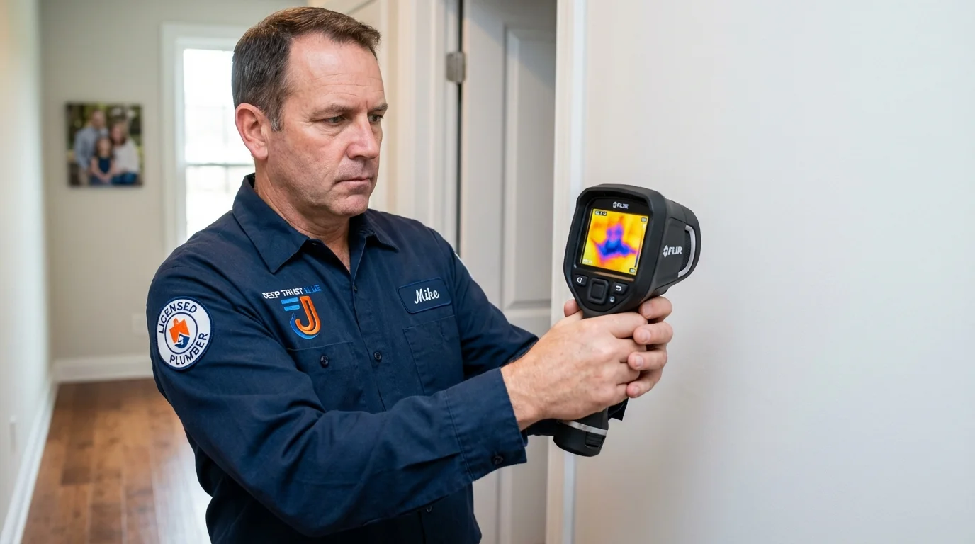 Thermal imaging leak detection by Johns Plumbing LLC in Reynoldsville